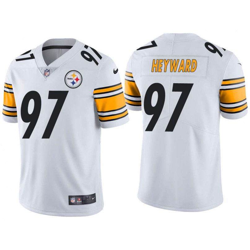 Men Pittsburgh Steelers 97 Cameron Heyward Nike White Vapor Limited NFL Jersey